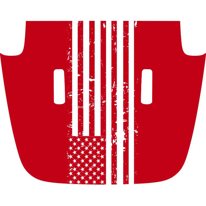 jeep sahara overland hood american flag rubicon red