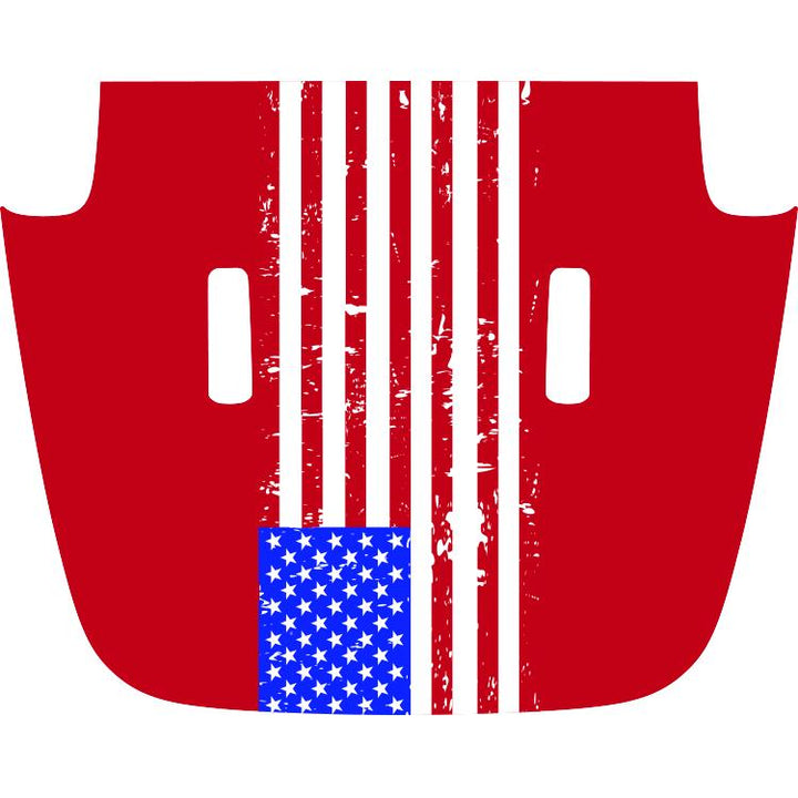 jeep sahara overland hood american flag red white and blue rubicon red rubicon