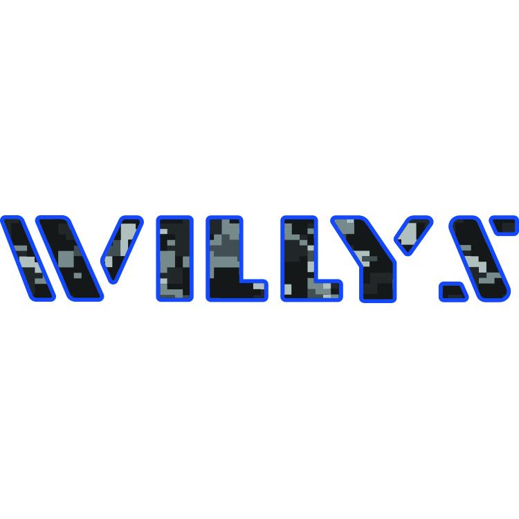 Willys Hood Lettering - Black Digital Camo