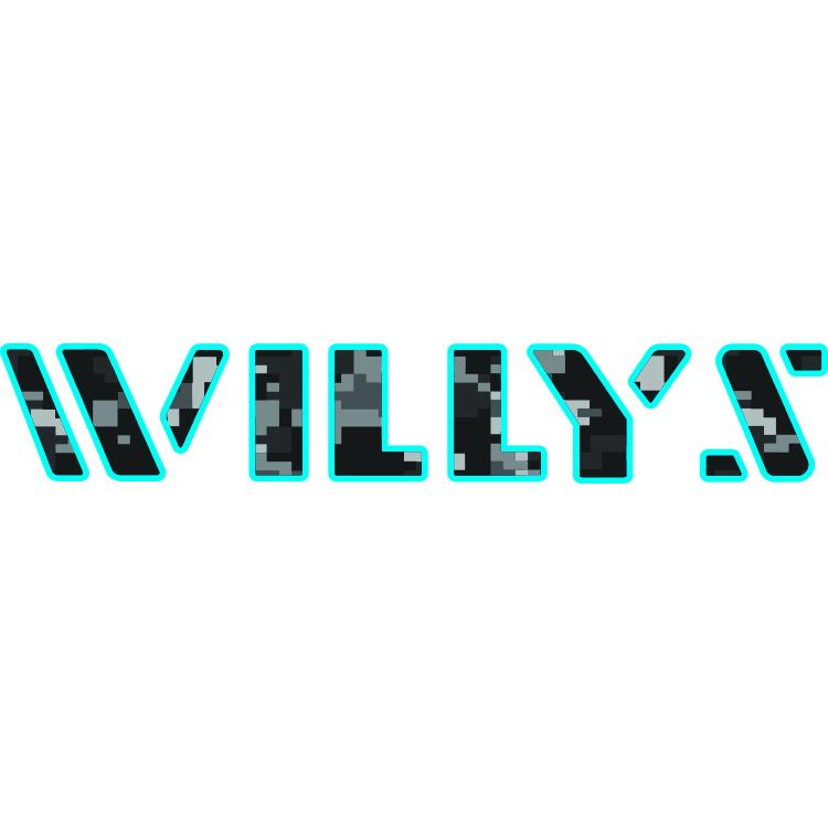 Willys Hood Lettering - Black Digital Camo