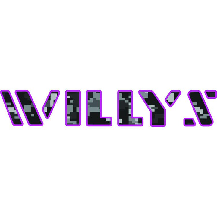 Willys Hood Lettering - Black Digital Camo