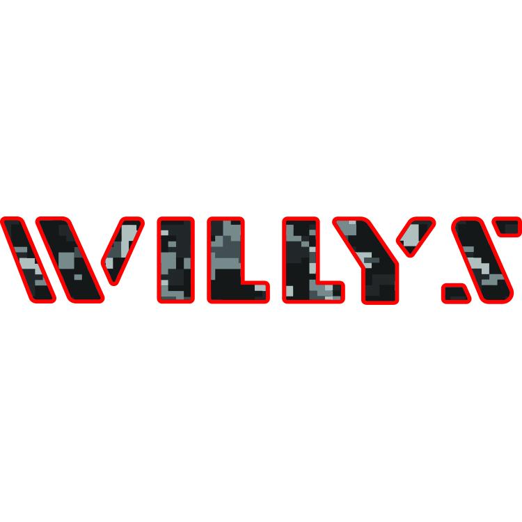 Willys Hood Lettering - Black Digital Camo