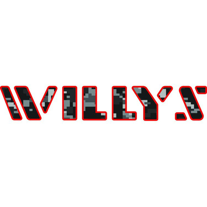 Willys Hood Lettering - Black Digital Camo