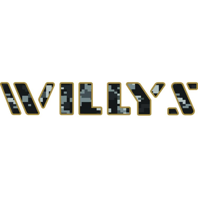 Willys Hood Lettering - Black Digital Camo