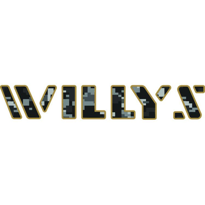 Willys Hood Lettering - Black Digital Camo