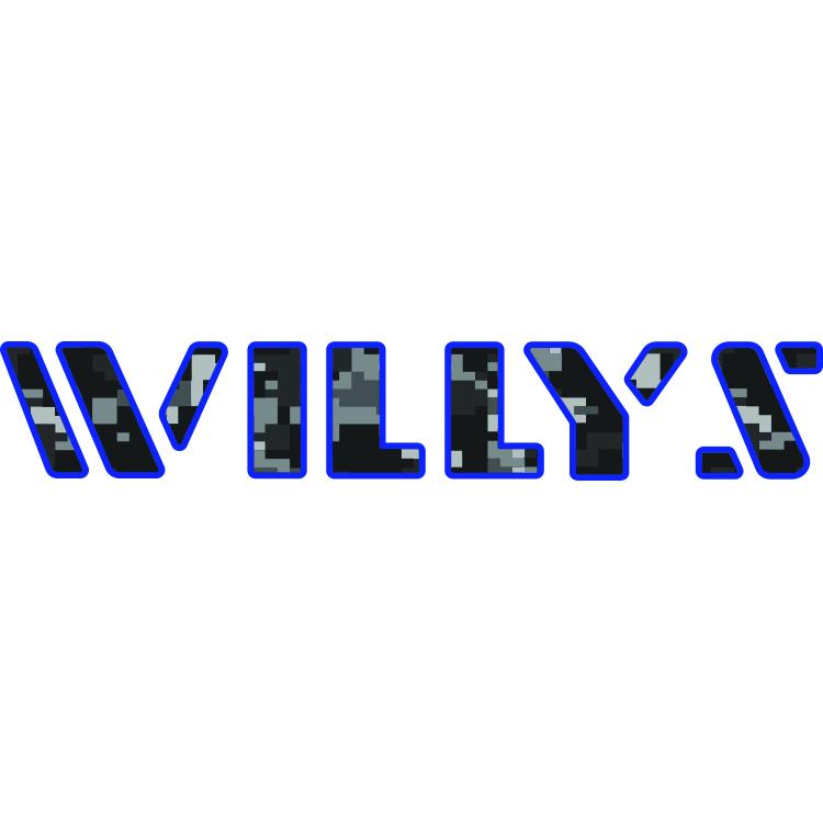 Willys Hood Lettering - Black Digital Camo