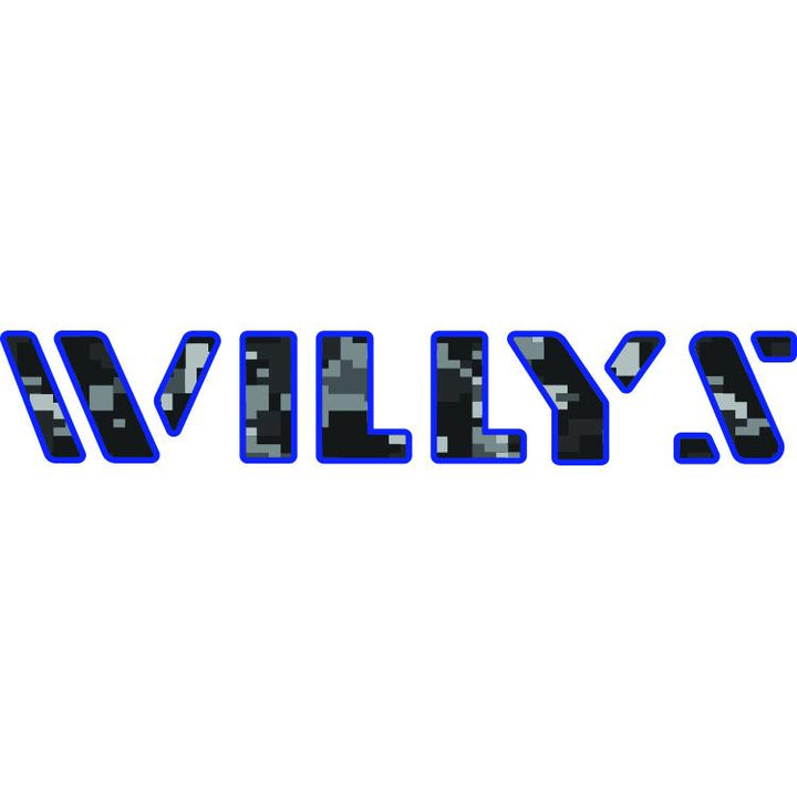 Willys Hood Lettering - Black Digital Camo