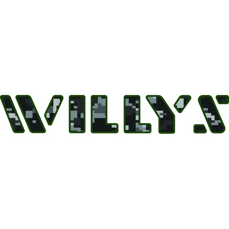 Willys Hood Lettering - Black Digital Camo