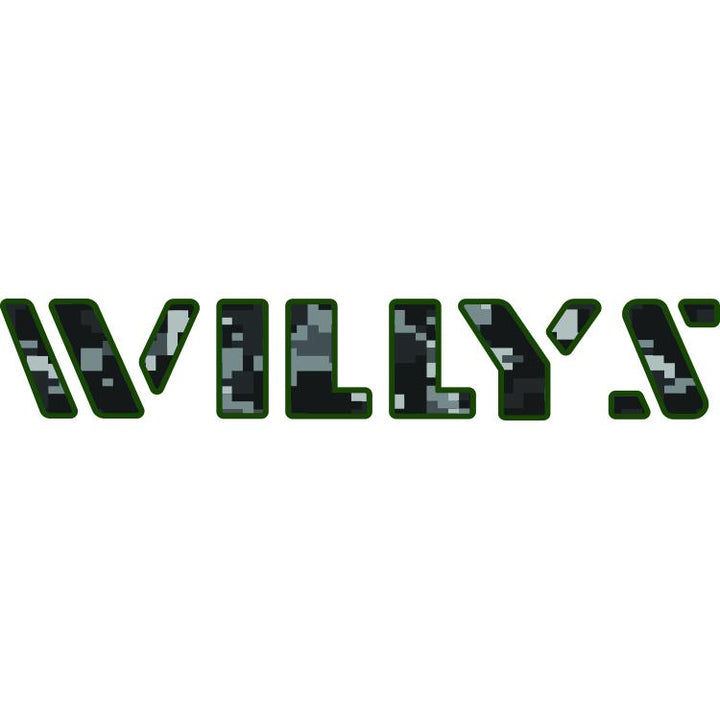 Willys Hood Lettering - Black Digital Camo