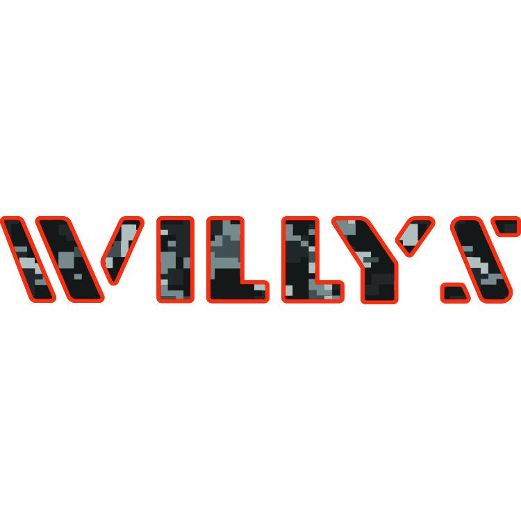 Willys Hood Lettering - Black Digital Camo