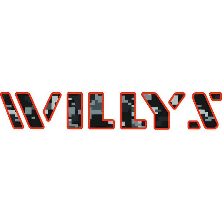 Willys Hood Lettering - Black Digital Camo