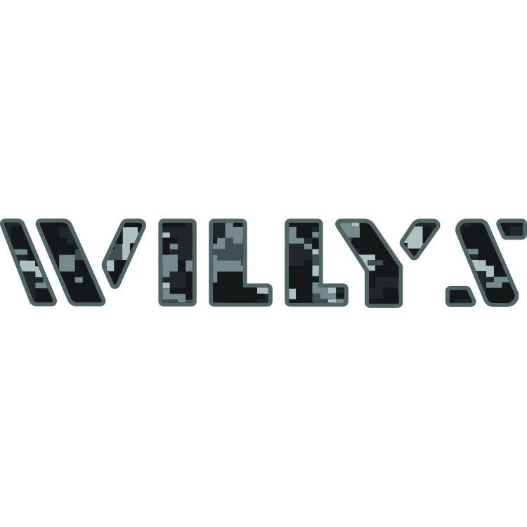 Willys Hood Lettering - Black Digital Camo