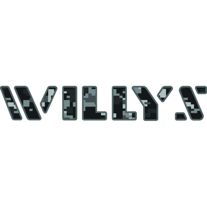 Willys Hood Lettering - Black Digital Camo