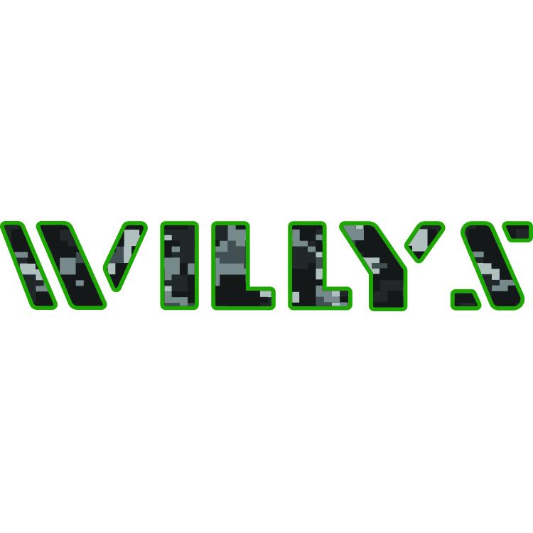 Willys Hood Lettering - Black Digital Camo
