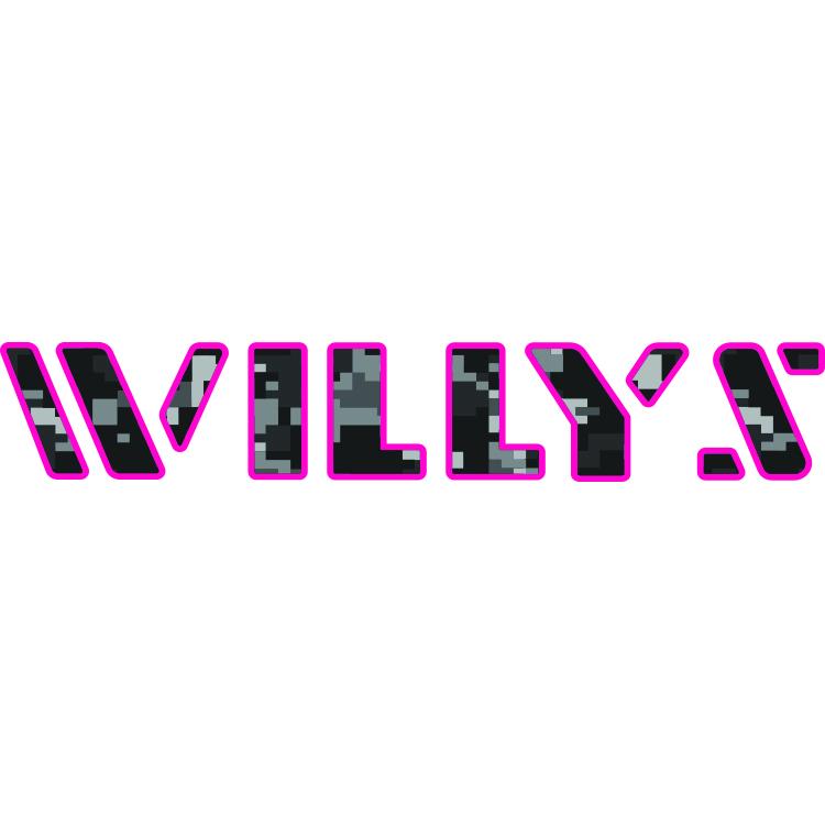 Willys Hood Lettering - Black Digital Camo