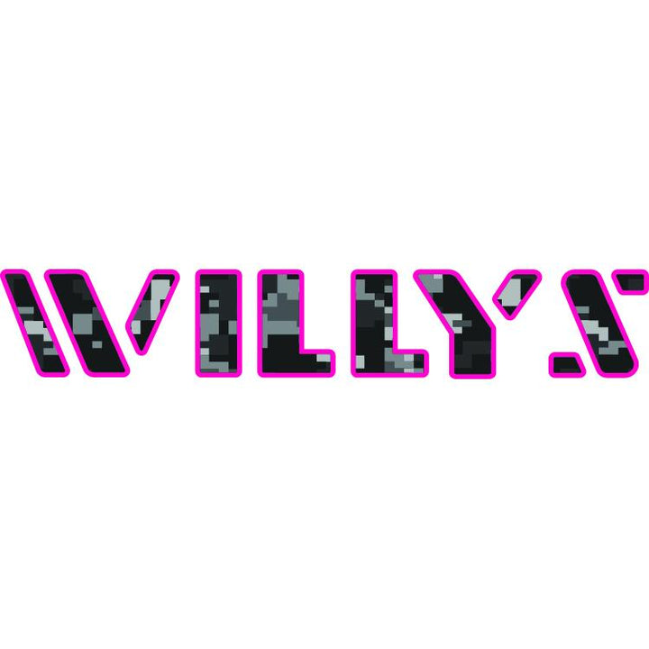Willys Hood Lettering - Black Digital Camo