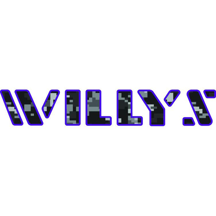 Willys Hood Lettering - Black Digital Camo
