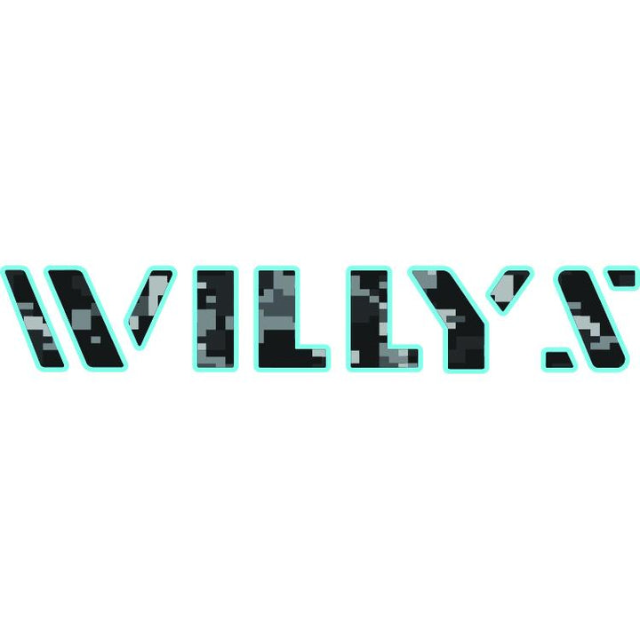 Willys Hood Lettering - Black Digital Camo