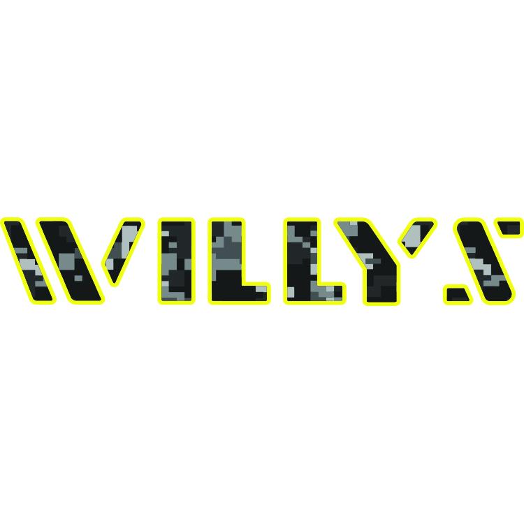 Willys Hood Lettering - Black Digital Camo