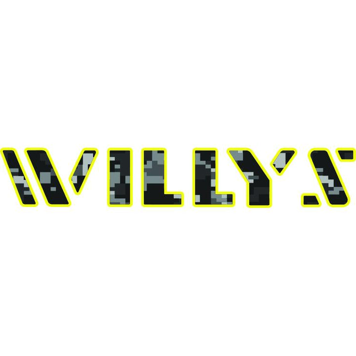Willys Hood Lettering - Black Digital Camo