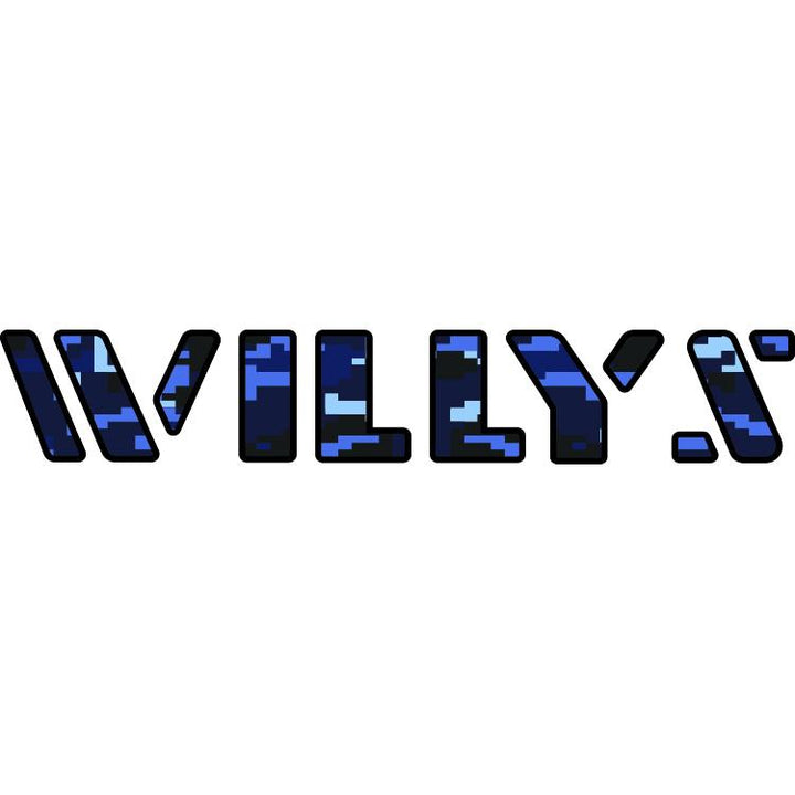 Willys Hood Lettering - Blue Digital Camo