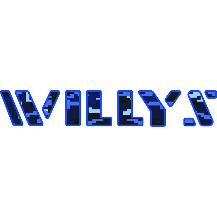 Willys Hood Lettering - Blue Digital Camo
