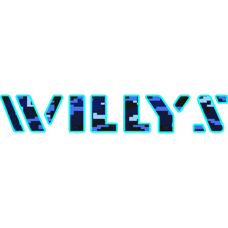 Willys Hood Lettering - Blue Digital Camo