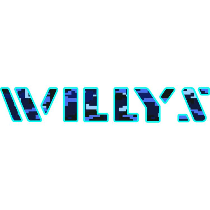 Willys Hood Lettering - Blue Digital Camo
