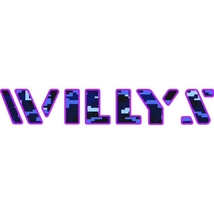 Willys Hood Lettering - Blue Digital Camo