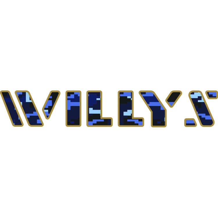 Willys Hood Lettering - Blue Digital Camo
