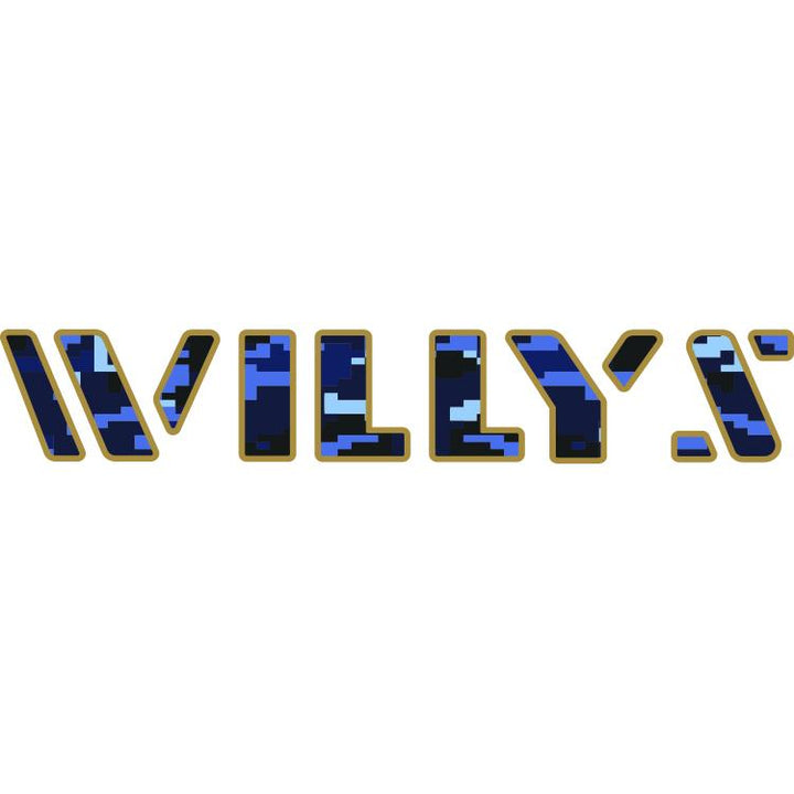 Willys Hood Lettering - Blue Digital Camo