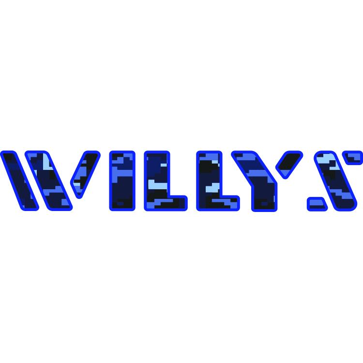 Willys Hood Lettering - Blue Digital Camo