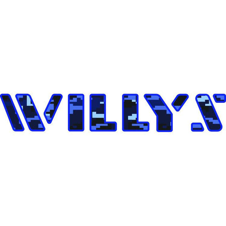 Willys Hood Lettering - Blue Digital Camo