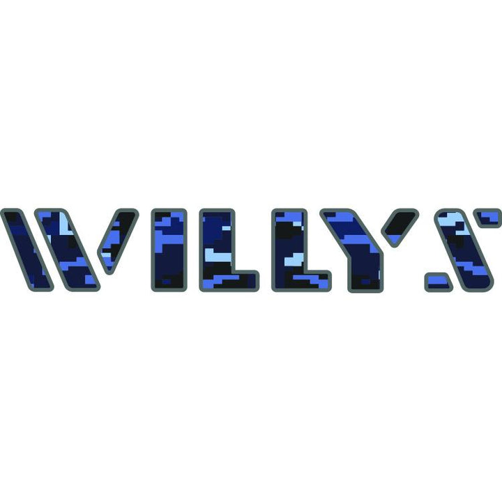Willys Hood Lettering - Blue Digital Camo