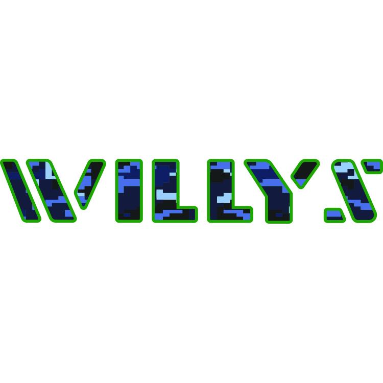 Willys Hood Lettering - Blue Digital Camo
