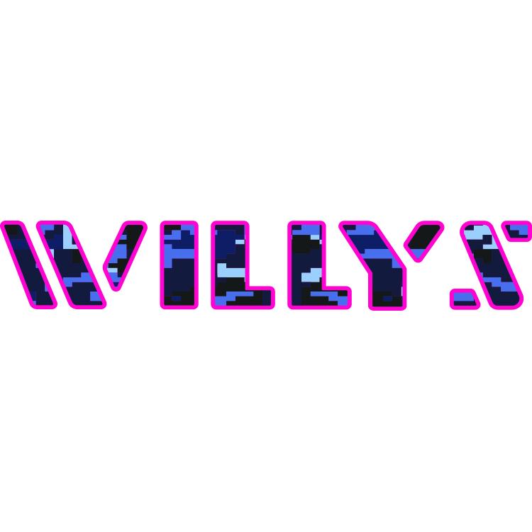 Willys Hood Lettering - Blue Digital Camo