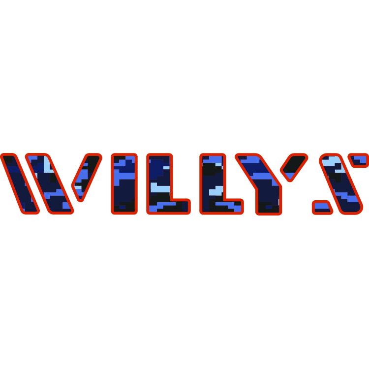 Willys Hood Lettering - Blue Digital Camo