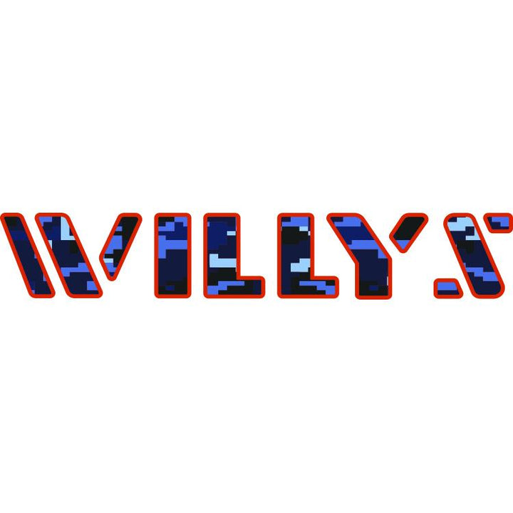 Willys Hood Lettering - Blue Digital Camo