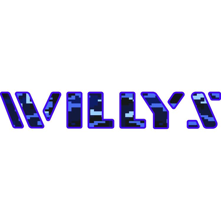 Willys Hood Lettering - Blue Digital Camo