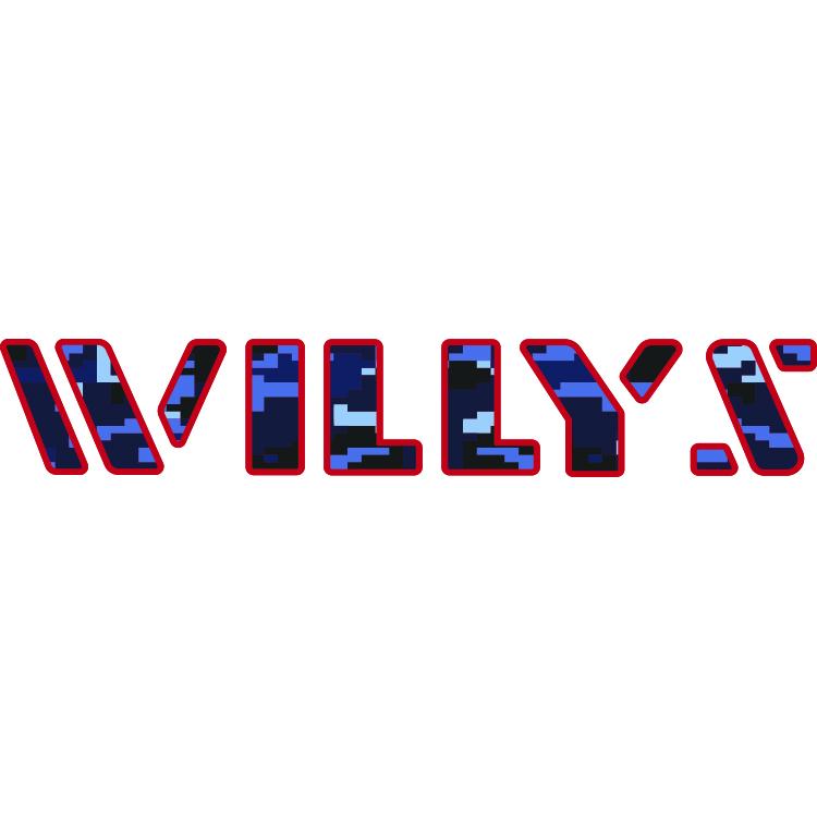 Willys Hood Lettering - Blue Digital Camo