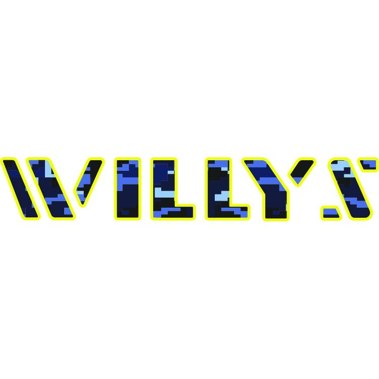 Willys Hood Lettering - Blue Digital Camo