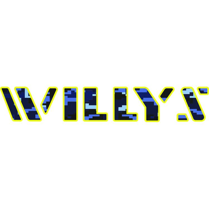 Willys Hood Lettering - Blue Digital Camo