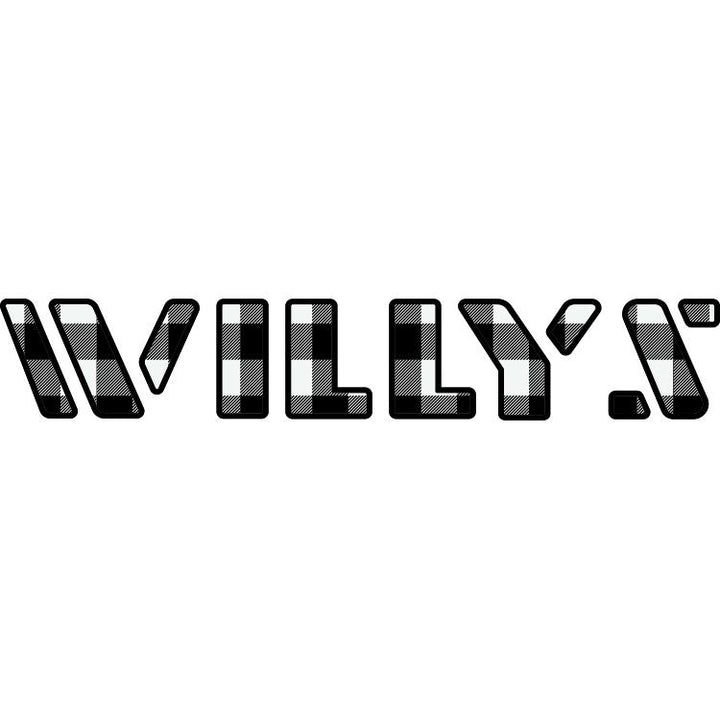 Willys Hood Lettering - Plaid