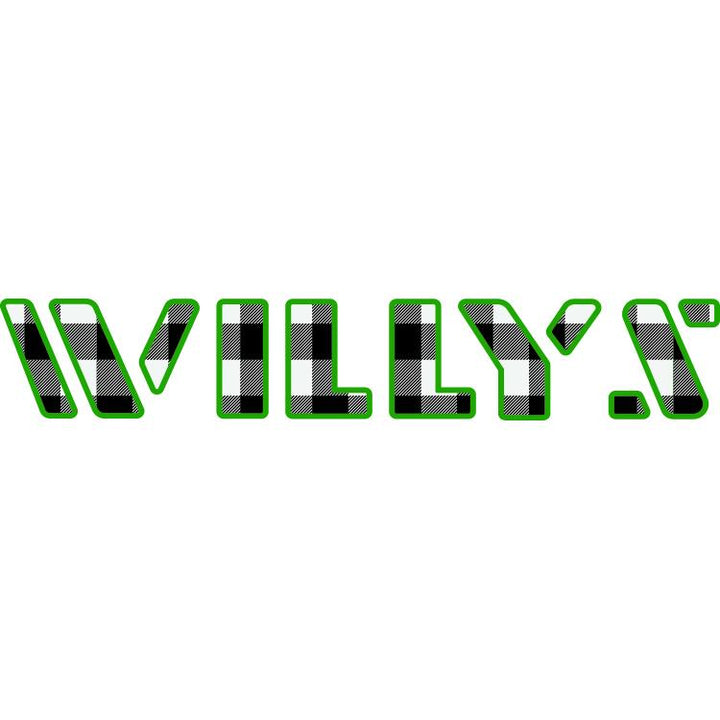 Willys Hood Lettering - Plaid