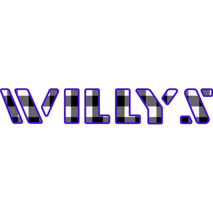 Willys Hood Lettering - Plaid